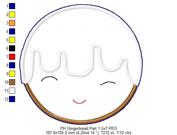 Cute Gingerbread Vase Ornament - ITH Project - Machine Embroidery Design