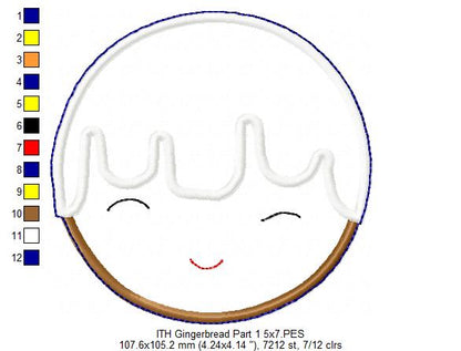 Cute Gingerbread Vase Ornament - ITH Project - Machine Embroidery Design