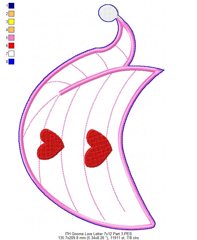 Hearts Gnomes Ornaments - ITH Project - Machine Embroidery Design