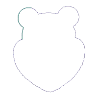 Just Love Bear Ornament - ITH Project - Machine Embroidery Design