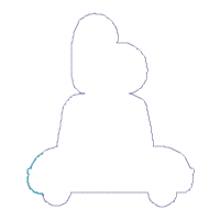 Love Car Ornament - ITH Project - Machine Embroidery Design