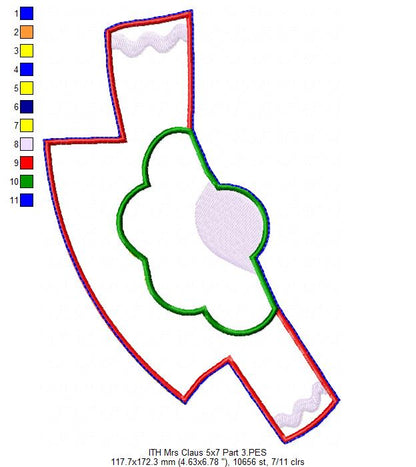 Cute Mrs. Claus Vase Ornament - ITH Project - Machine Embroidery Design