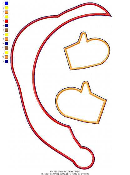 Santa Claus Family Vase Ornament - ITH Project - Machine Embroidery Design