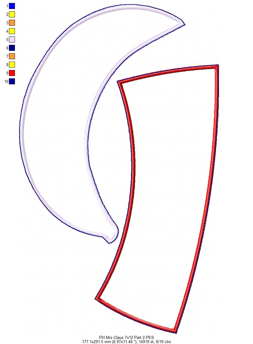 Santa Claus Family Vase Ornament - ITH Project - Machine Embroidery Design