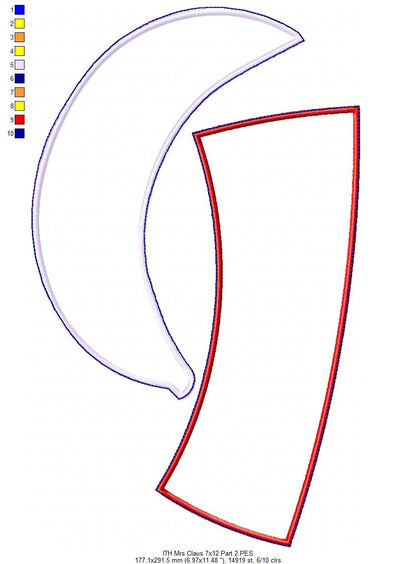 Santa Claus Family Vase Ornament - ITH Project - Machine Embroidery Design