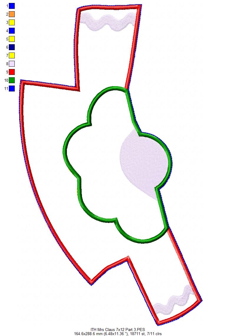 Santa Claus Family Vase Ornament - ITH Project - Machine Embroidery Design