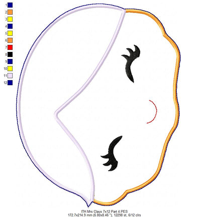 Santa Claus Family Vase Ornament - ITH Project - Machine Embroidery Design