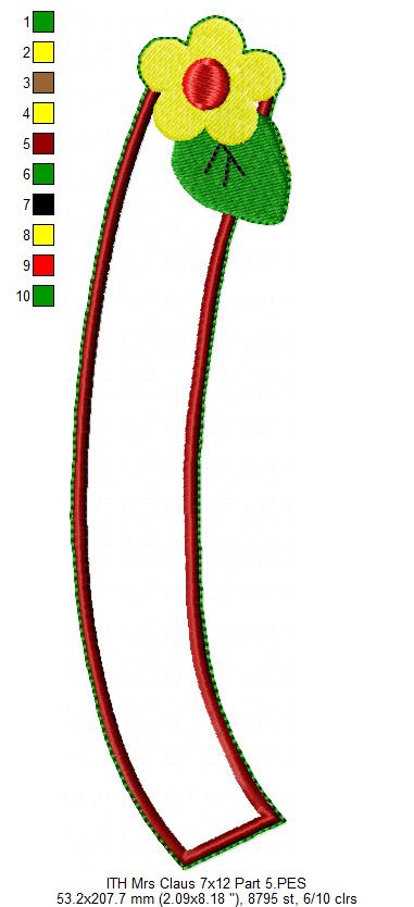 Santa Claus Family Vase Ornament - ITH Project - Machine Embroidery Design