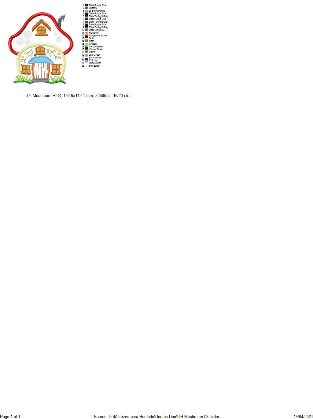 Mushroom Apply for Bowl - ITH Project - Machine Embroidery Design