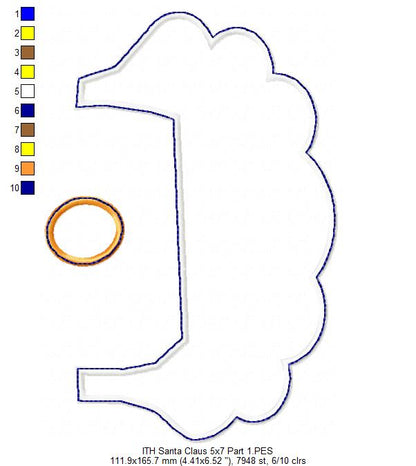 Cute Santa Claus Ornament - ITH Project - Machine Embroidery Design