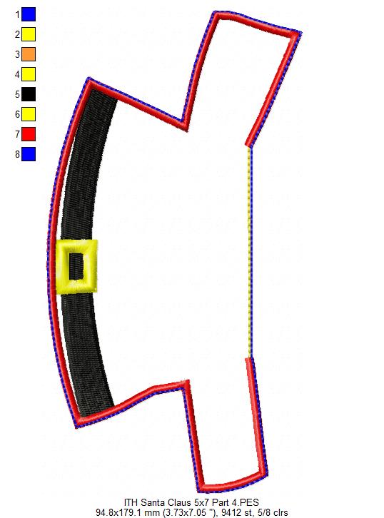 Cute Santa Claus Ornament - ITH Project - Machine Embroidery Design