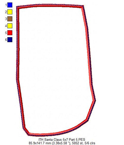 Santa Claus Family Vase Ornament - ITH Project - Machine Embroidery Design