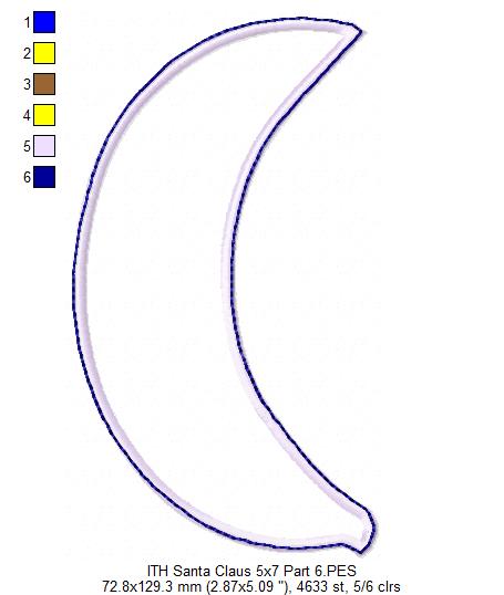 Cute Santa Claus Ornament - ITH Project - Machine Embroidery Design
