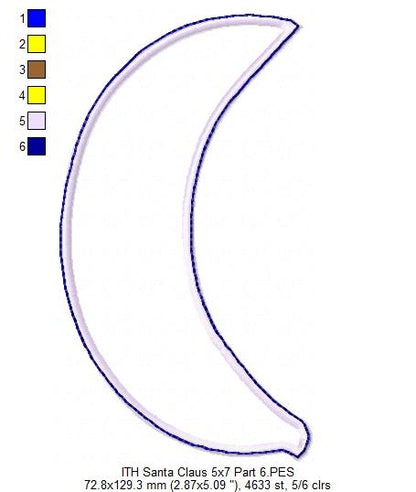 Cute Santa Claus Ornament - ITH Project - Machine Embroidery Design