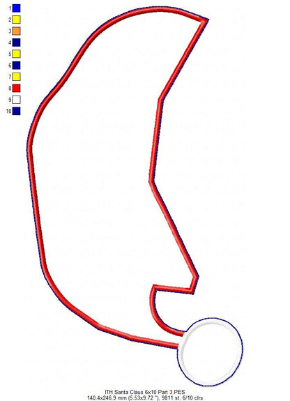 Cute Santa Claus Ornament - ITH Project - Machine Embroidery Design