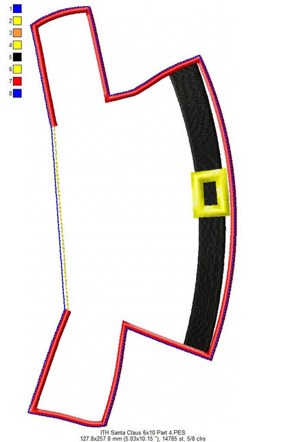 Cute Santa Claus Ornament - ITH Project - Machine Embroidery Design