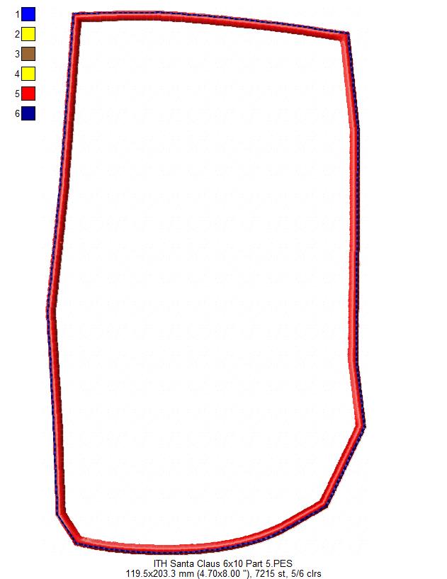 Cute Santa Claus Ornament - ITH Project - Machine Embroidery Design