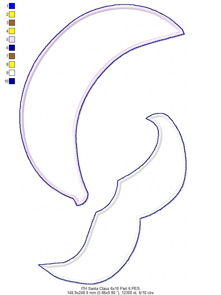 Cute Santa Claus Ornament - ITH Project - Machine Embroidery Design