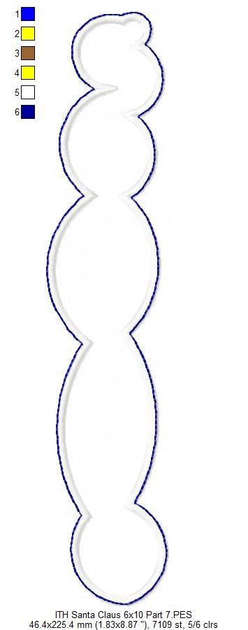 Cute Santa Claus Ornament - ITH Project - Machine Embroidery Design