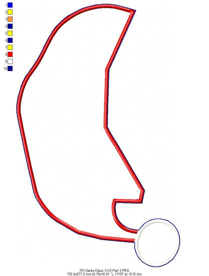 Cute Santa Claus Ornament - ITH Project - Machine Embroidery Design