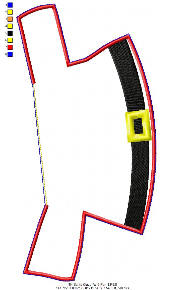 Cute Santa Claus Ornament - ITH Project - Machine Embroidery Design