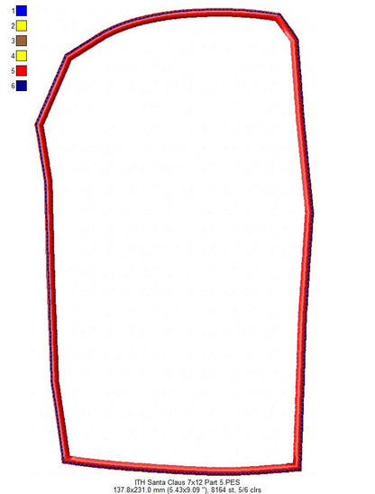 Cute Santa Claus Ornament - ITH Project - Machine Embroidery Design