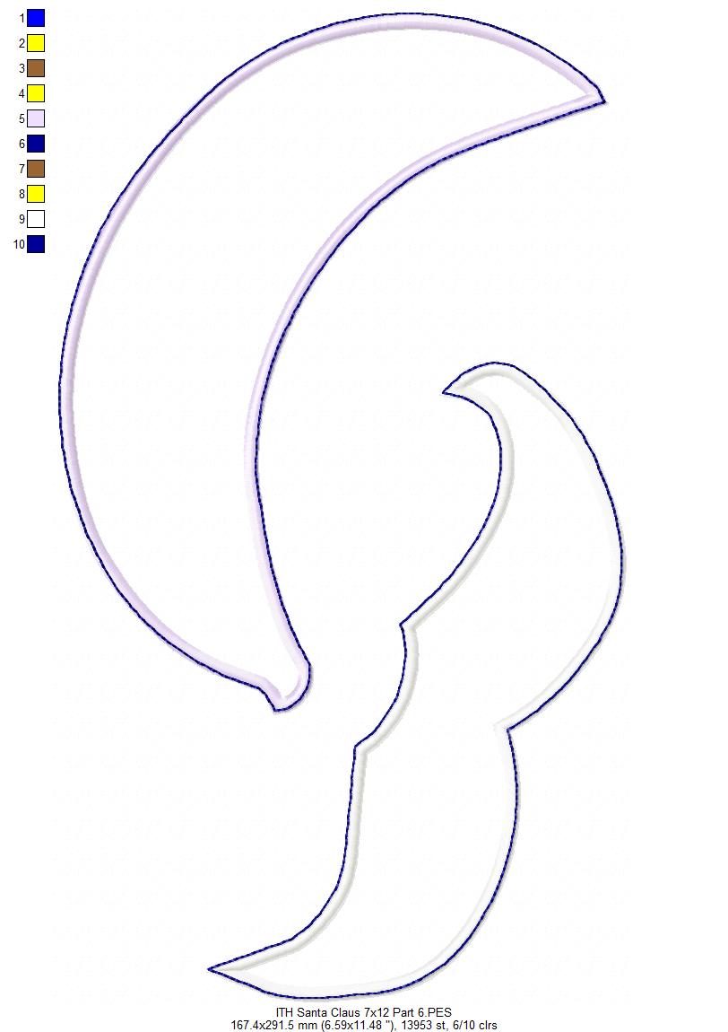 Cute Santa Claus Ornament - ITH Project - Machine Embroidery Design