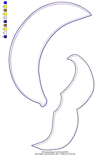 Cute Santa Claus Ornament - ITH Project - Machine Embroidery Design