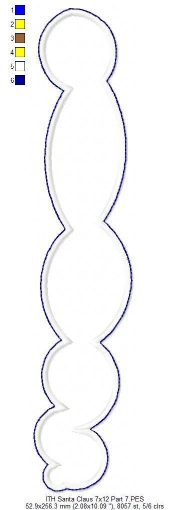 Cute Santa Claus Ornament - ITH Project - Machine Embroidery Design