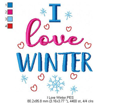 Winter Sayings Pack - Fill Stitch - Machine Embroidery Design