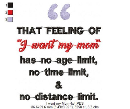 That Feeling of "I Want my Mom" - Fill Stitch