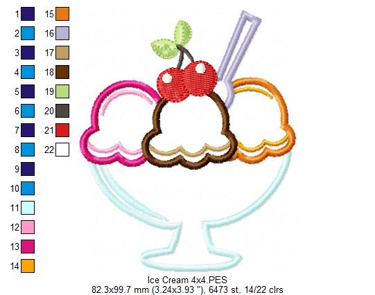 Ice Cream Cup - Applique