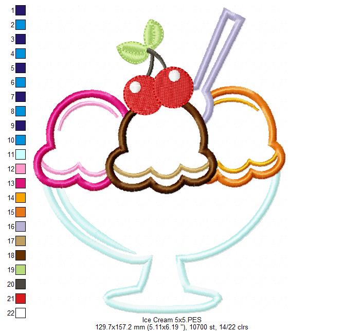 Ice Cream Cup - Applique