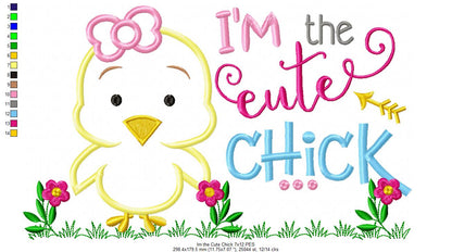Sweet Center Chick - Appliqué – Machine Embroidery Design