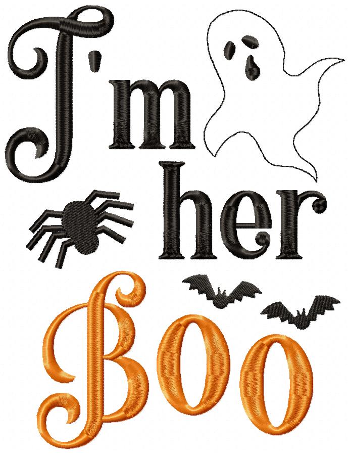 I'm her Boo and I'm his Ghoul - Fill Stitch - Set of 2 designs