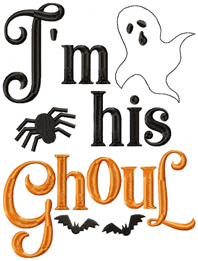 I'm her Boo and I'm his Ghoul - Fill Stitch - Set of 2 designs