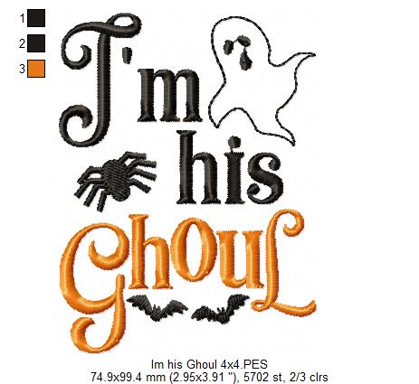 I'm her Boo and I'm his Ghoul - Fill Stitch - Set of 2 designs