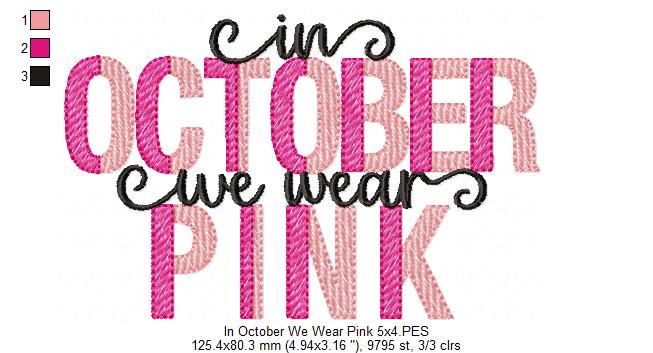 In October we Wear Pink - Fill Stitch