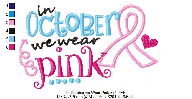 In October we wear Pink - Applique