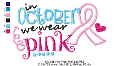 In October we wear Pink - Applique