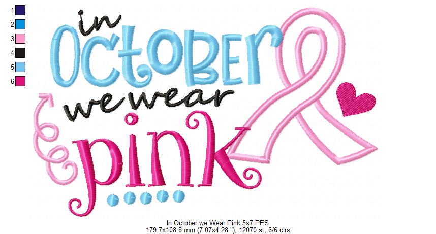 In October we wear Pink - Applique