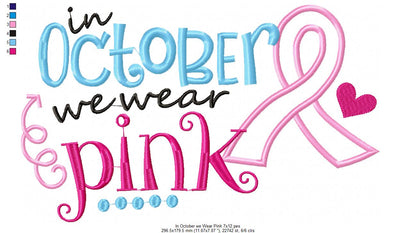 In October we wear Pink - Applique