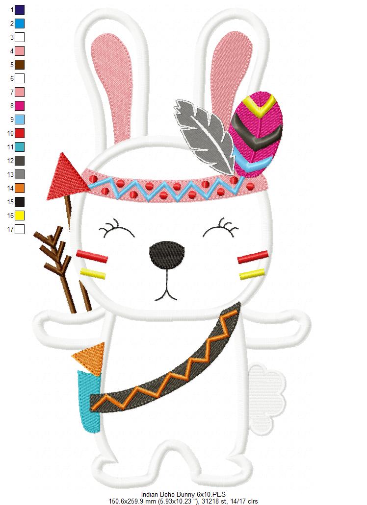 Indian Boho Bunny - Applique
