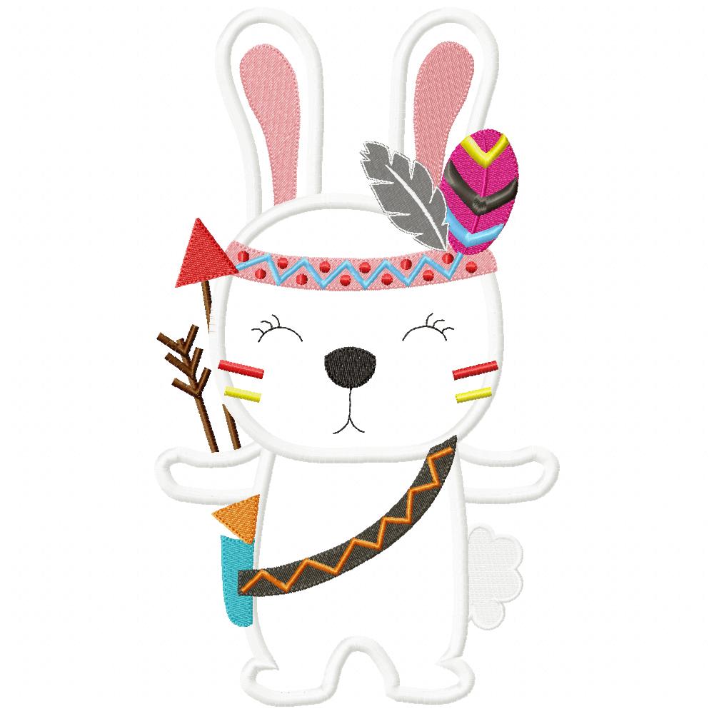 Indian Boho Bunny - Applique - Set of 2 designs