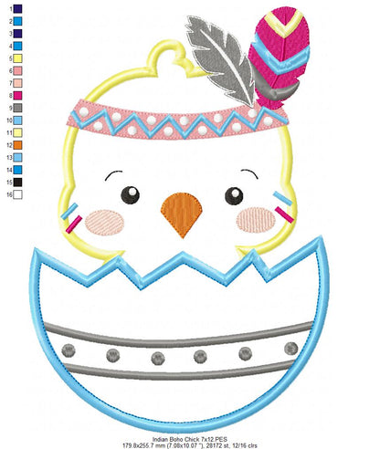 Indian Boho Chick - Applique - Set of 2 designs