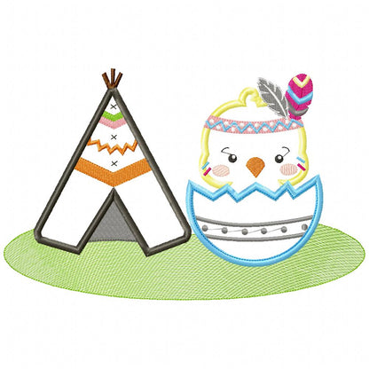 Indian Animals Boho and Tee Pee - Applique - Set of 6 designs