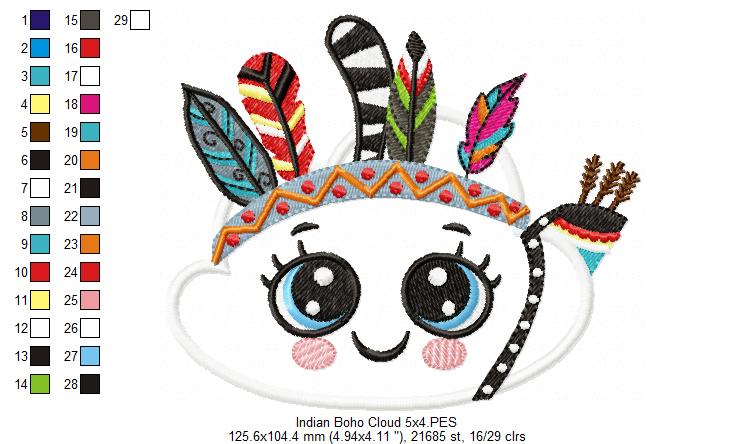 Indian Boho Cloud - Applique