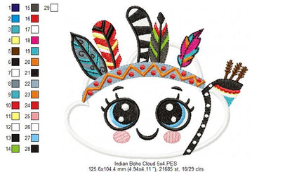 Indian Boho Cloud - Applique