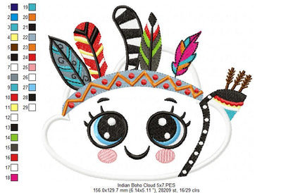 Indian Boho Cloud - Applique