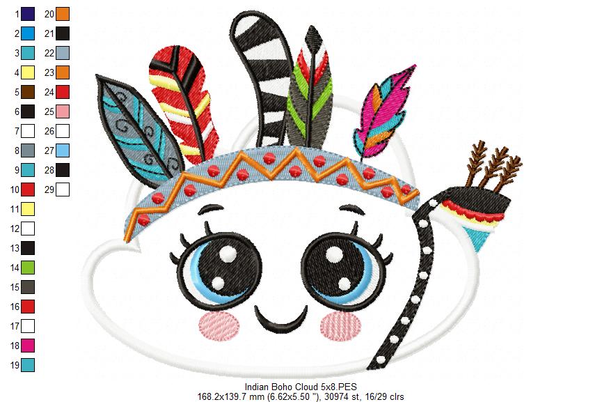 Indian Boho Cloud - Applique